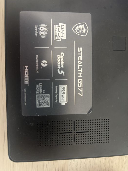 MSI Stealth GS77 Gaming – RTX 3080 Ti | Intel i7 12.ª Gen | 32 GB RAM /SSD 1T