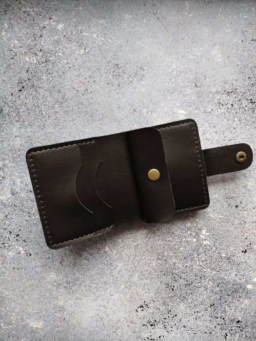 Шкіряний стильний компактний гаманець портмоне ручної роботи кошелек