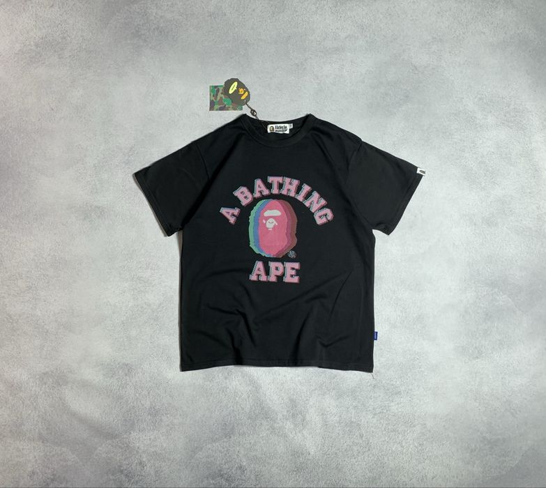 Нова Футболка Bape Glitch Art College T-shirt Black