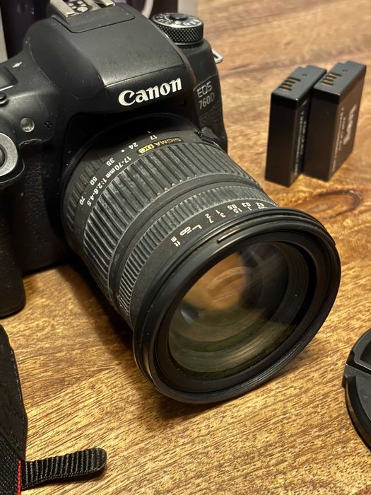 Canon EOS 760D + Sigma DC 17-70mm f/2.8-4.5 + Acessórios — Bom Estado