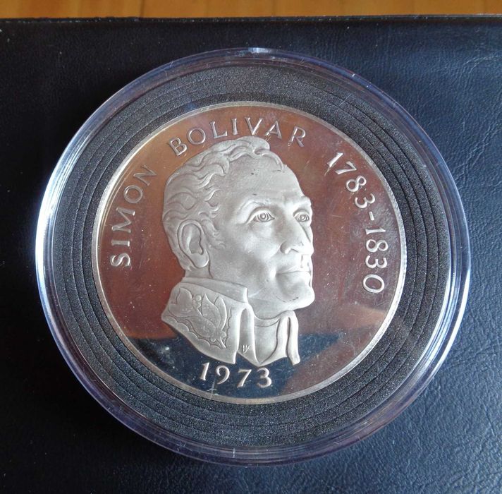 Moeda 20 Balboas Prata Panamá 1973 (60mm, 132 grs)