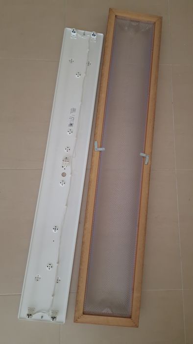 Candeeiro Armadura led branco madeira