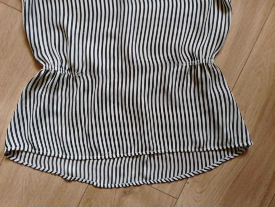 bluzka paski biała-czarna 38*H&M* bez rękawów
