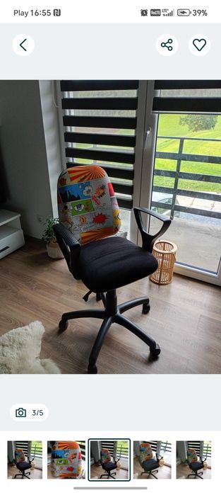 Dziecięcy fotel młodzieżowy obrotowy komiks