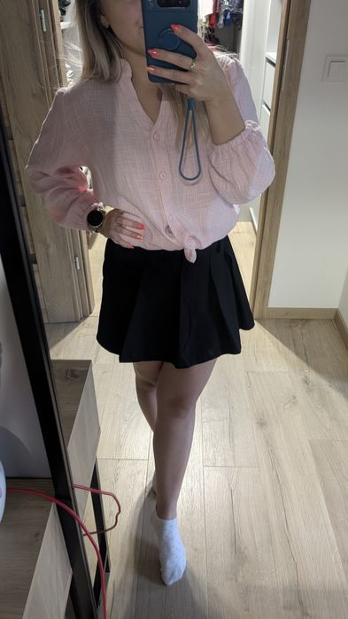 Muślinowa koszula pudrowy róż