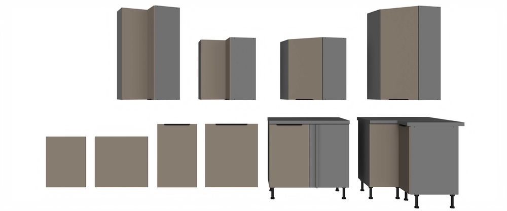 Zestaw mebli ARIA Sandgrau 300 cm. SZYBKA WYSYŁKA . Kupno na szafki