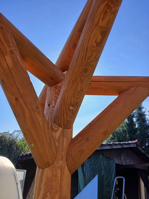 Altana ogrodowa sześciokątne z bala konstrukcja