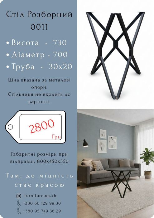 Опори для столів у стилі Loft