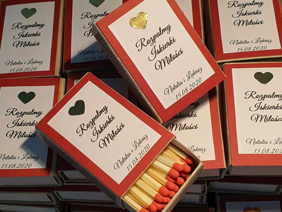 Zapałki do iskierek miłości, zimnych ogni, wesele