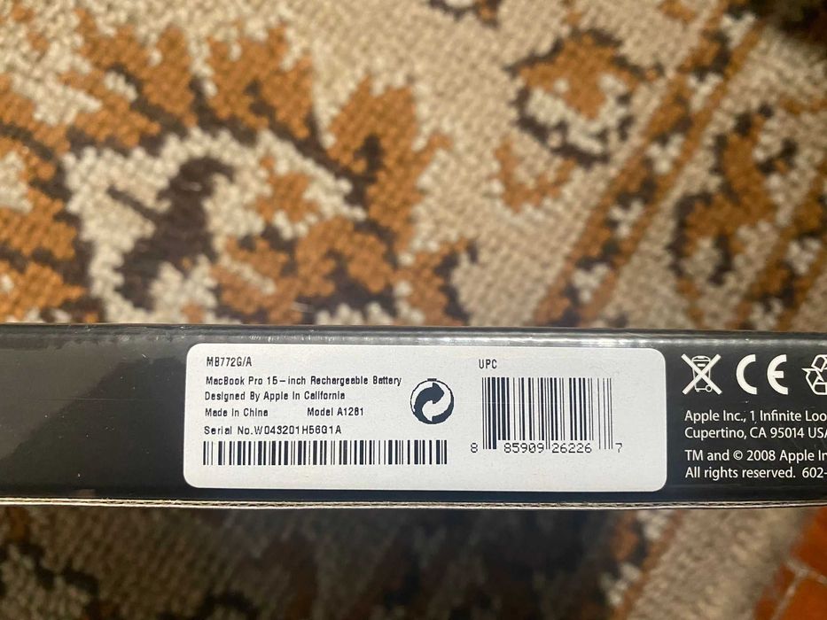 Apple MacBook Pro 15-inch Recharble Battery