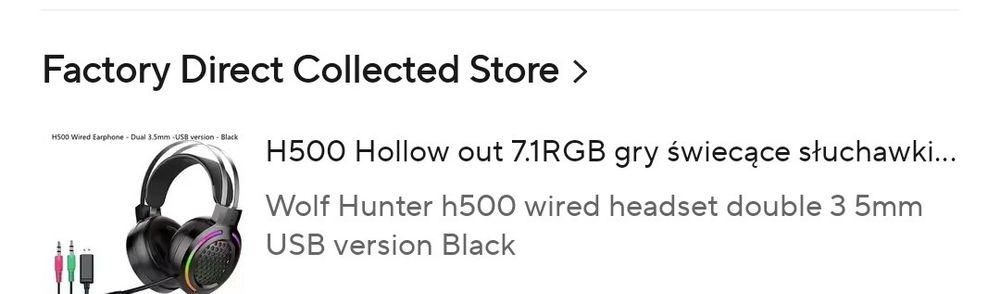 Słuchawki komputerowe  LED h500