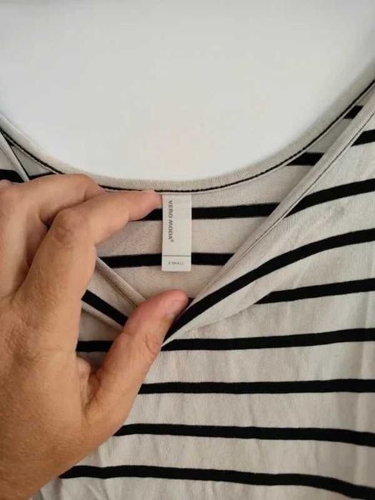 Vestido de Verão Listrado Preto & Branco Vero Moda – Tamanho XS