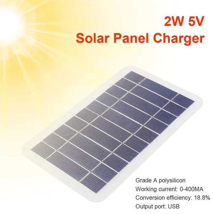 Painel solar de 2w 5w com usb , carregamento Telemóveis , baterias,etc