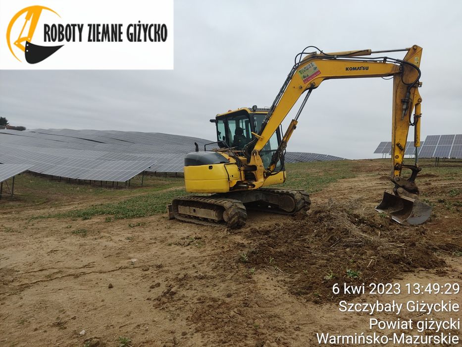usługi minikoparką , minikoparka Giżycko, koparka, koparko-ładowarka