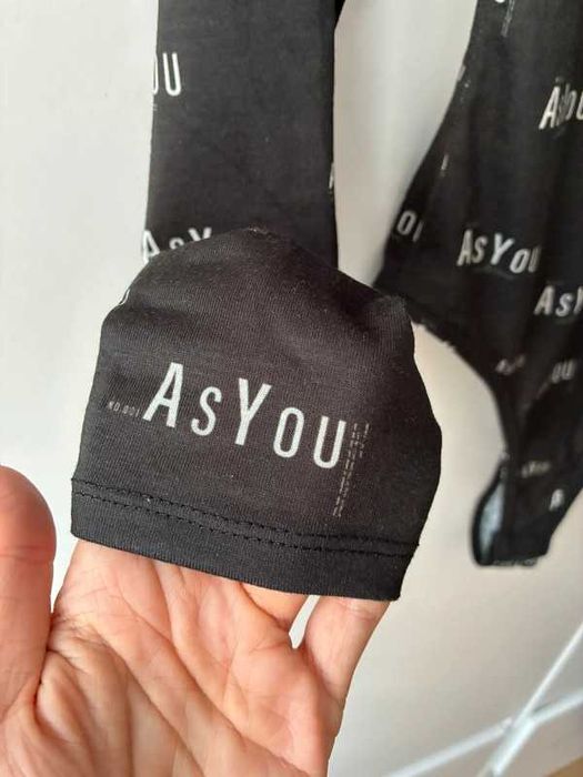 body czarne z napisami Asos xs Nowe
