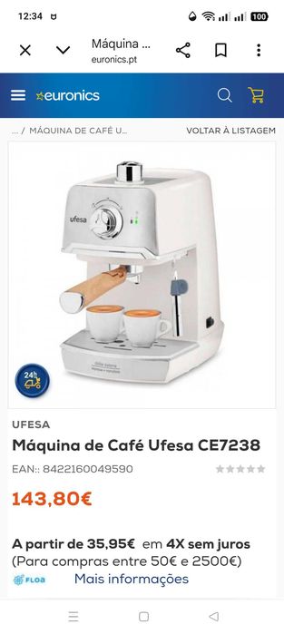 Máquina de café da Ufesa