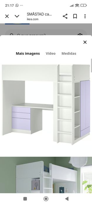 Quarto beliche, roupeiro, secretária IKEA