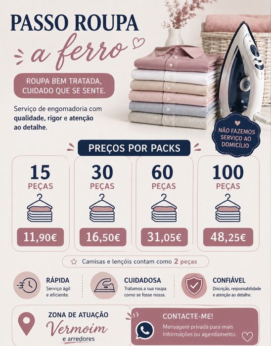 Passo a sua roupa a ferro