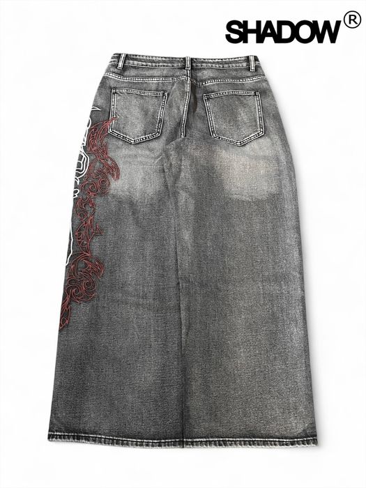 Jeans baggy “Tattoo” | Джинси сірі rap opium sk8 y2k type