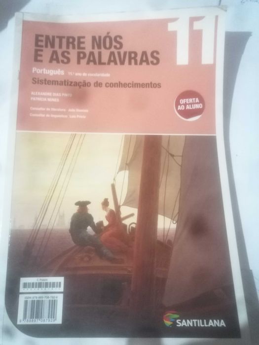Livro de Português "Entre Nós e as Palavras" 11º Ano Santillana