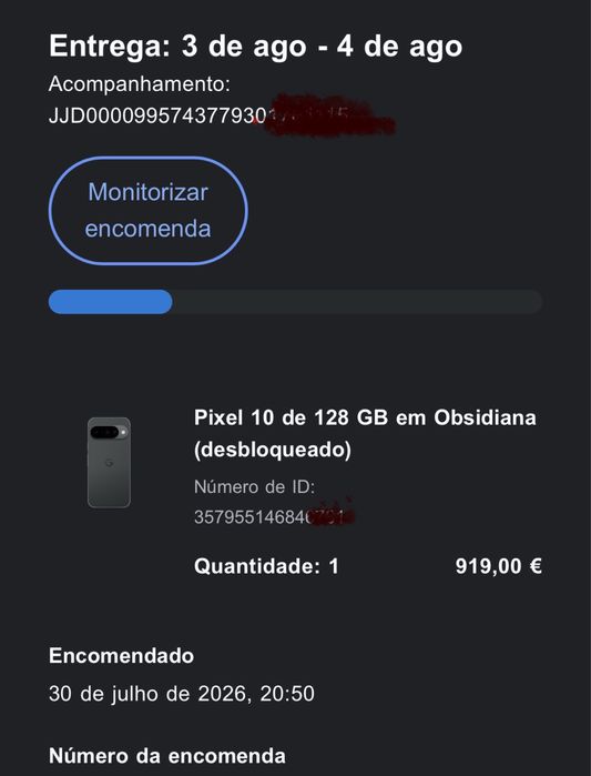 Google Pixel 10 128Gb Novo