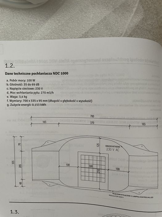 Pochłaniacz pyłu Afinia 1000