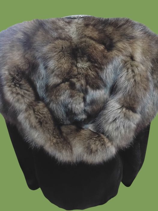 Nafa. Ог 110см.Норковый полушубок, шуба с соболем. Норковая шуба