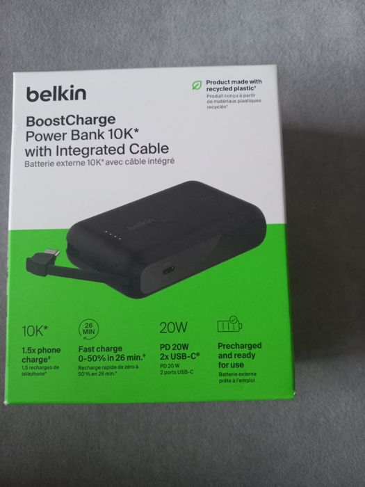 Power  bank 10k belkin z kablem
