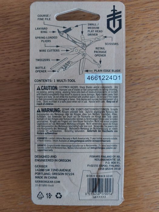 Multitool Gerber Dime 12 elementów Nowy