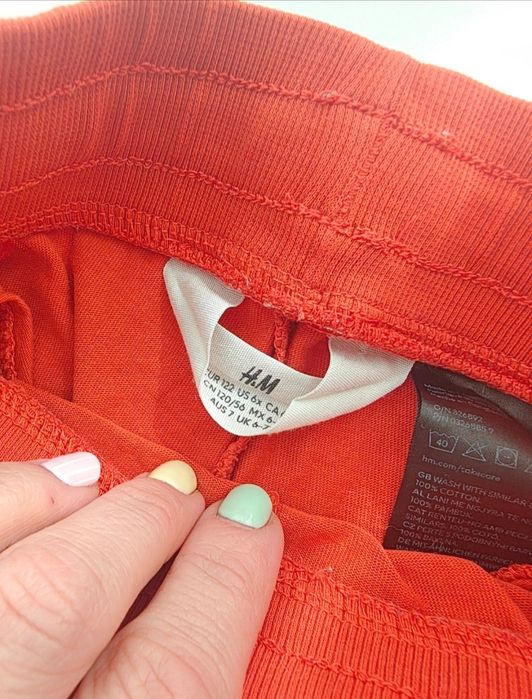 Spodnie dzieciece dresowe H&M 122, czerwień / pomarańcz