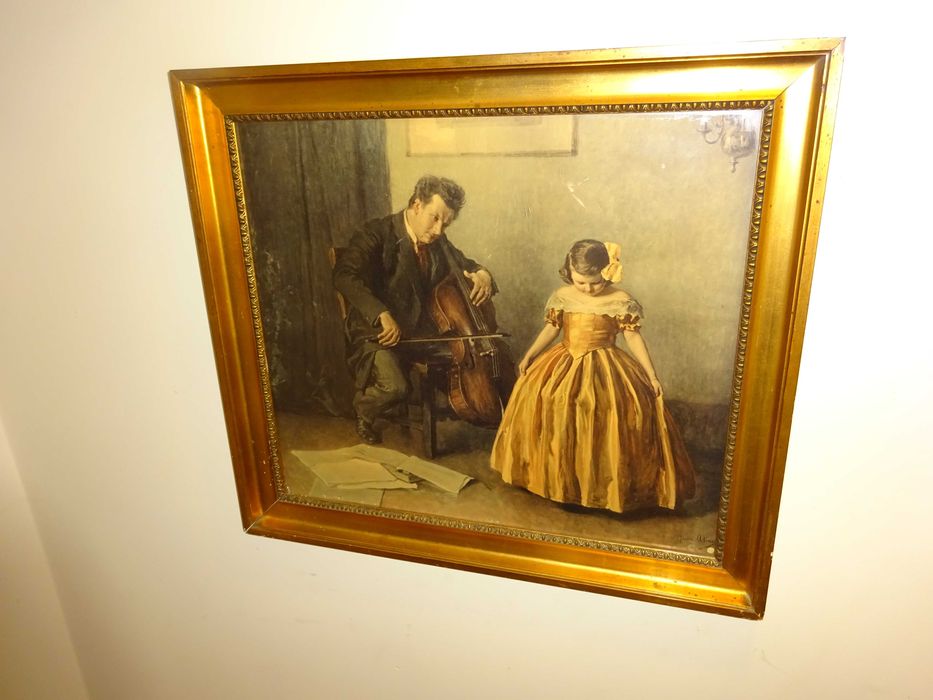 Duży obraz złota rama 73x 65
