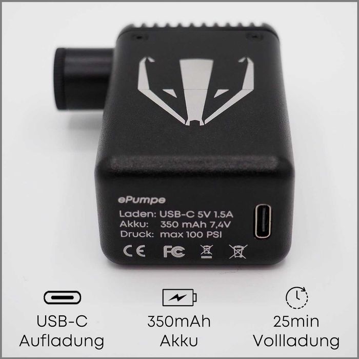 Mini elektryczna pompka rowerowa 110g max. 100psi 350mAh DACHS