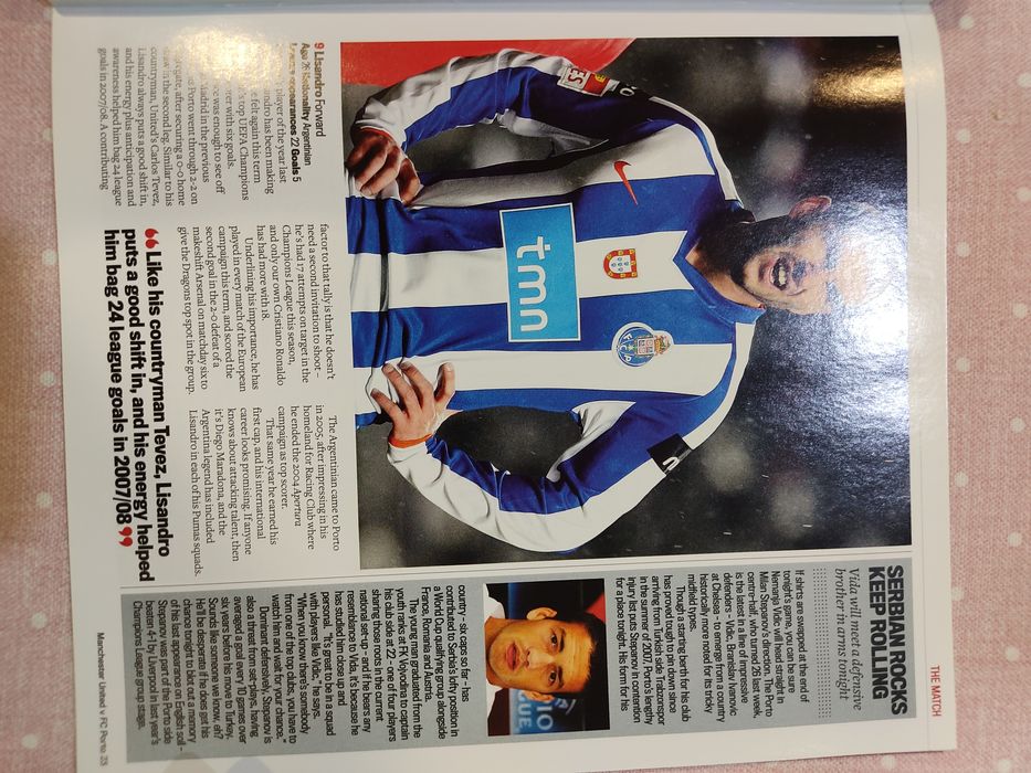 Programa de jogo Manchester United FC Porto Champions league 2008/09