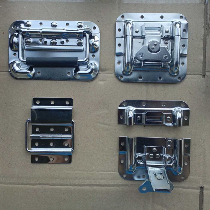 Фурнитура для ящиков из лам фанеры, ручки, замки, уголки, петли и т.п.