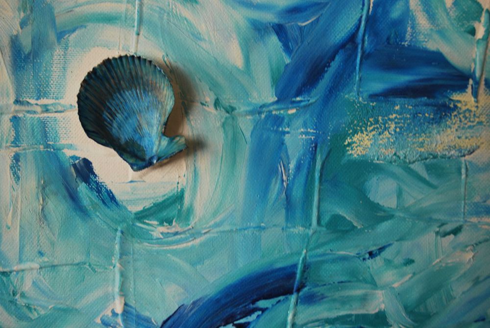 Pintura Original Tela Pintora Carla Monteiro (Decoração Fundo do Mar)