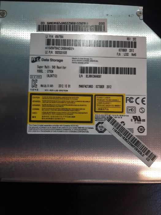 Napęd/nagrywarka super multi dvd rewriter gt50n,pasuje do lenovo y580