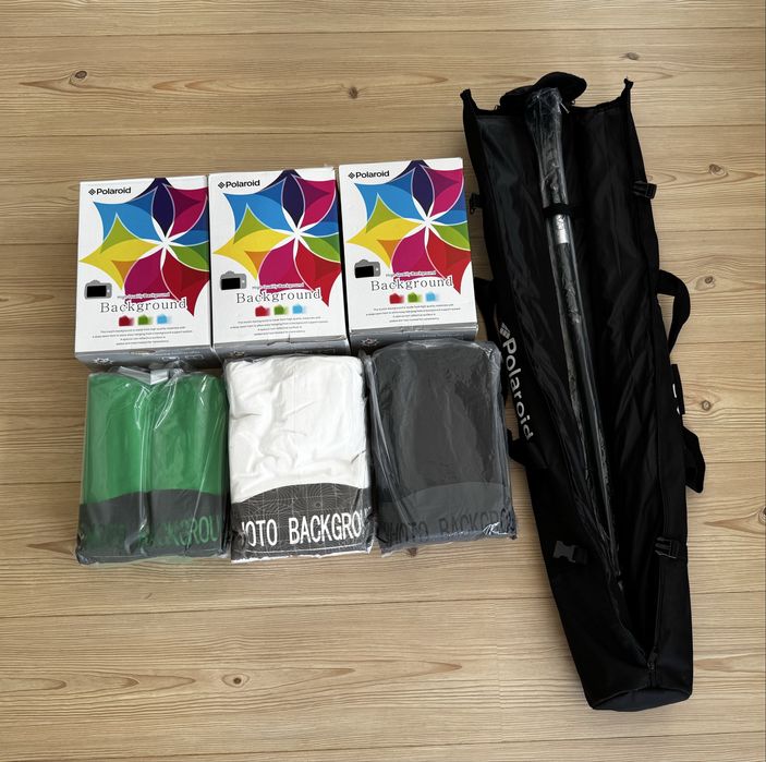 Foto backgroud com 3 cores polaroid