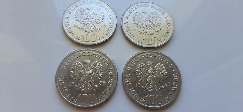 Monety 100 zł Szpital Centrum Zdrowia Matki Polki, 4 sztuki, 1985