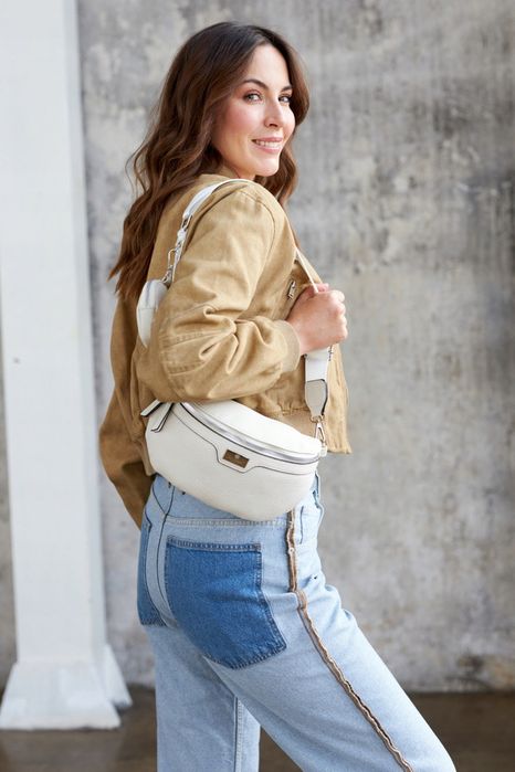 pojemna saszetka damska na szerokim pasku - peterson