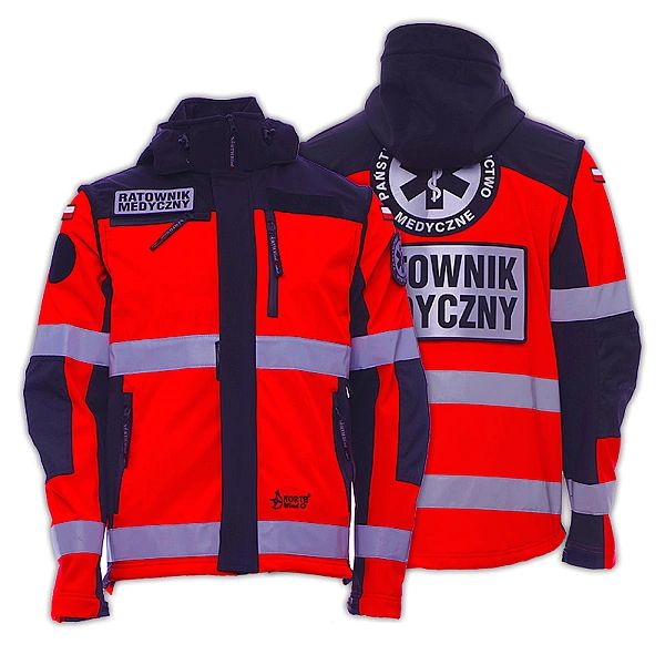 Kurtka ratownicza Softshell PRM FLUO North-Wind z kompletem emblematów