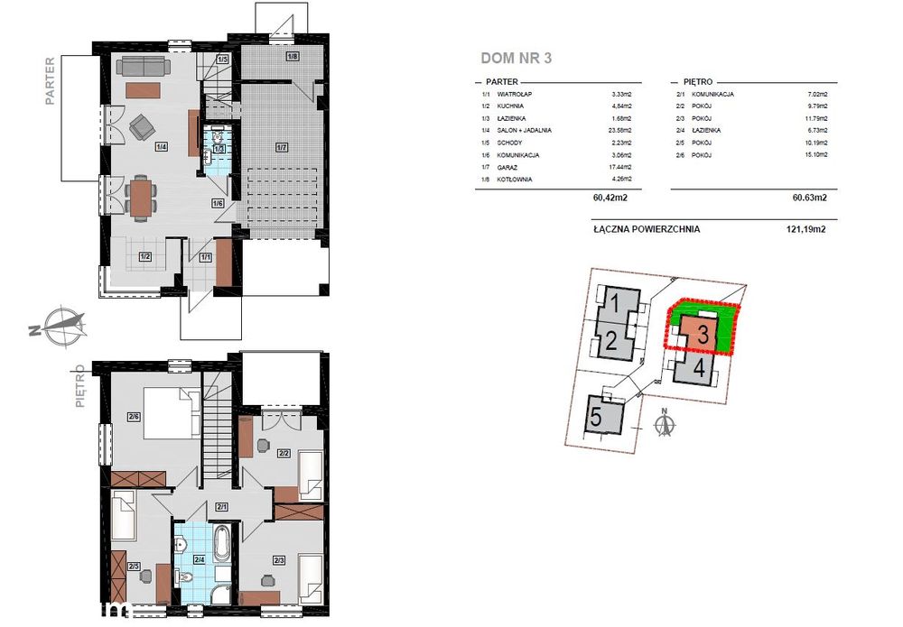 Bliźniak w Grabówce 125,22 m2-stan deweloperski BEZPOŚREDNIO