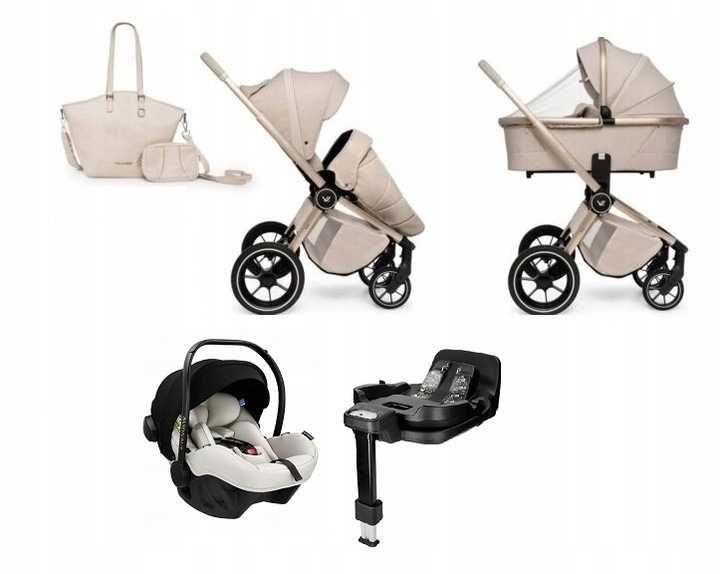 Wózek 4w1 MUUVO QUICK BOHO Beige +Fotel Avionaut PIXEL +Baza Obrotowa