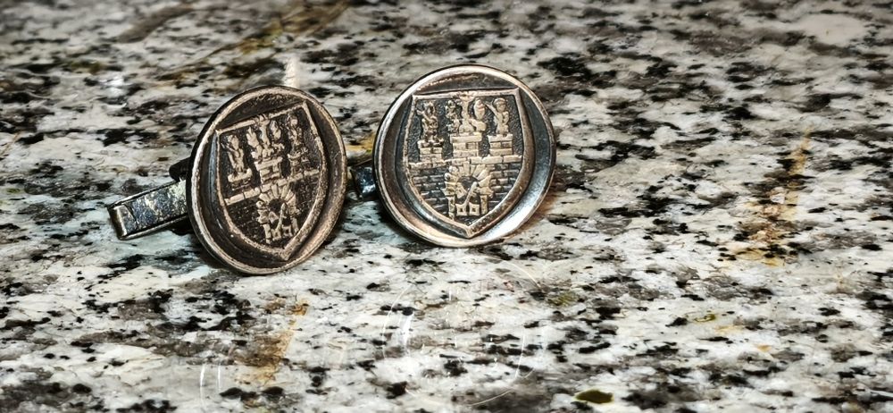 Spinki do mankietów, herb poznania, punca srebro