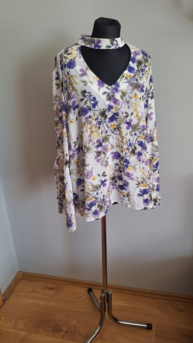 Elegancka bluzka koszula w kwiaty r. 44
