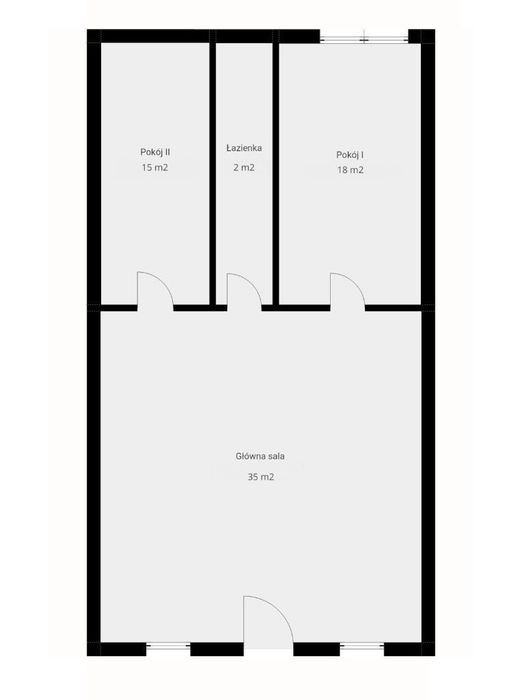 Lokal 70m2, 3 pomieszczenia, ul. Kościuszki 32