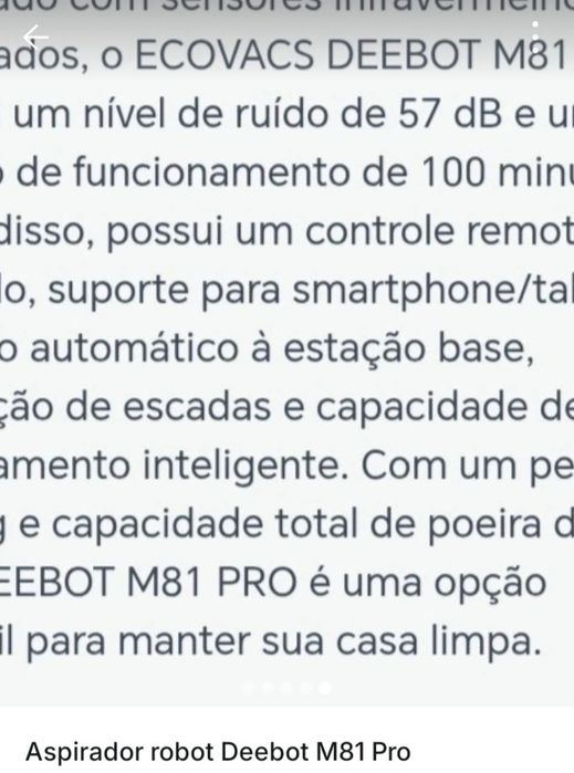 Aspirador robot Deebot M81 PRO