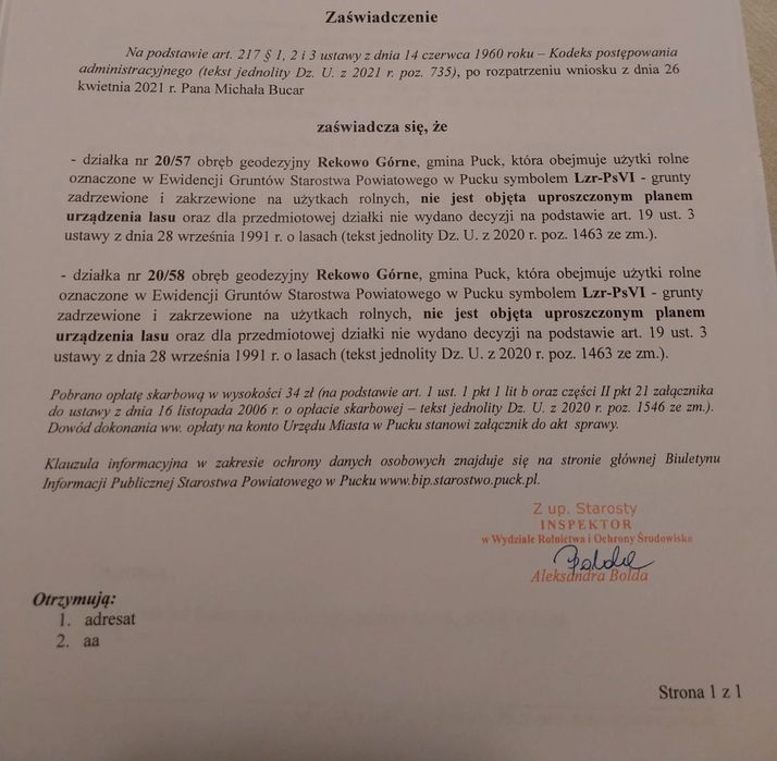 Działka  z miejscowym  planem zagospodarowania przestrzennego - Więcej