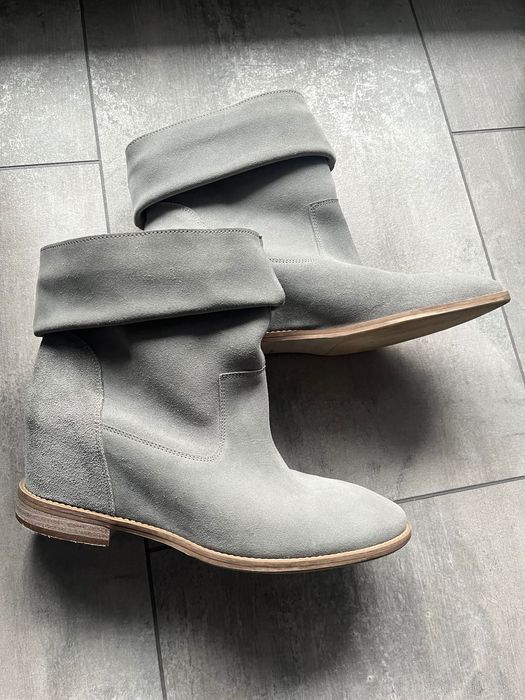 Botki szare Badura ukryty koturn roz.39 jak Nowe