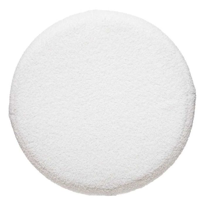 Puff Redondo Branco Tecido Bouclé