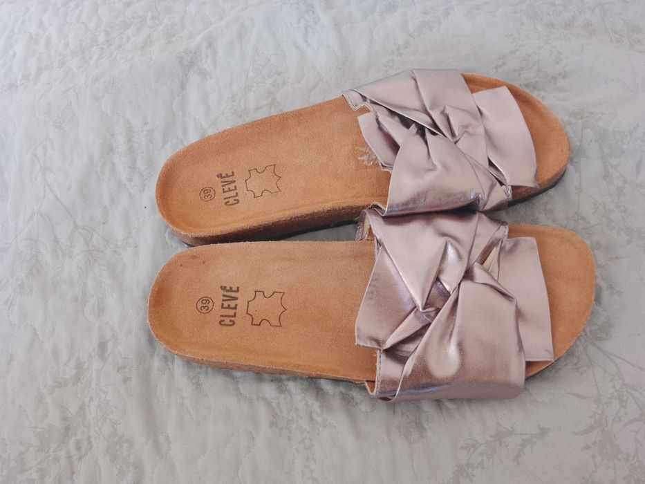 Buty klapki damskie Rose Gold